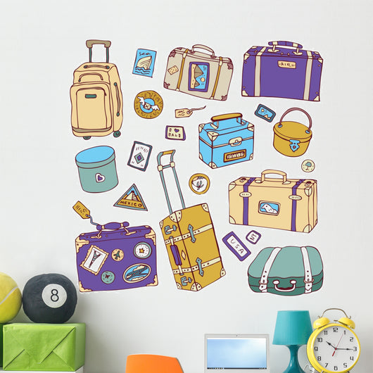Vintage suitcases Travel Wall Decal