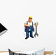 Mechanic with big wrench Wall Decal