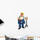 Mechanic with big wrench Wall Decal