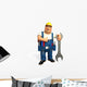 Mechanic with big wrench Wall Decal