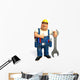 Mechanic with big wrench Wall Decal