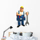 Mechanic with big wrench Wall Decal