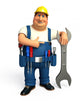 Mechanic with big wrench Wall Decal