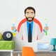Scientist Keeps Test Tubes Wall Decal