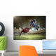 Two Football Players Striking Wall Decal
