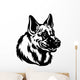 german shepherd head black white Wall Decal