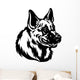 german shepherd head black white Wall Decal