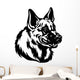 german shepherd head black white Wall Decal