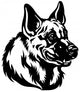 german shepherd head black white Wall Decal