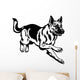 german shepherd black white Wall Decal