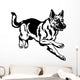 german shepherd black white Wall Decal