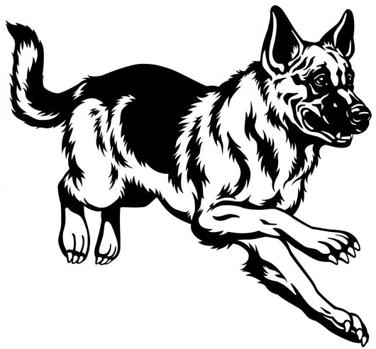 german shepherd black white Wall Decal