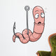 Vector illustration cartoon worm Wall Decal