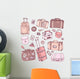 pink suitcases travel Wall Decal