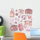 pink suitcases travel Wall Decal