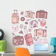 pink suitcases travel Wall Decal