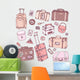 pink suitcases travel Wall Decal