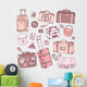 pink suitcases travel Wall Decal