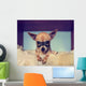 Cute Chihuahua Blanket with Wall Decal