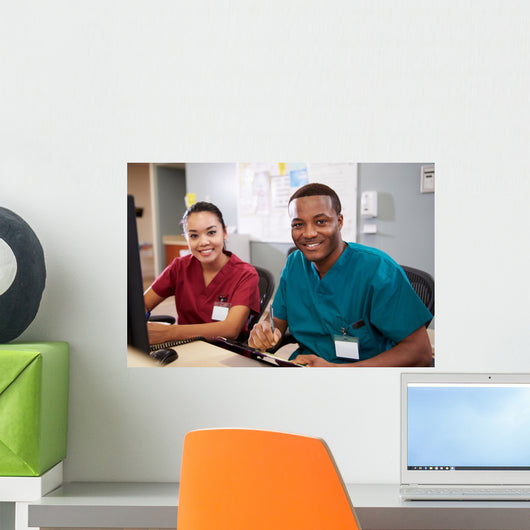 Male and Female Nurse Working 