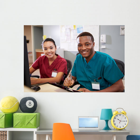 Male and Female Nurse Working 