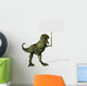 A T-Rex dinosaur holding a blank sign - 3D render Wall Decal