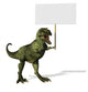 A T-Rex dinosaur holding a blank sign - 3D render Wall Decal