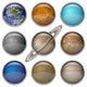 Solar System planets, set buttons 