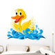 Swimming Duck Cartoon Wall Decal