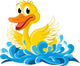 Swimming Duck Cartoon Wall Decal
