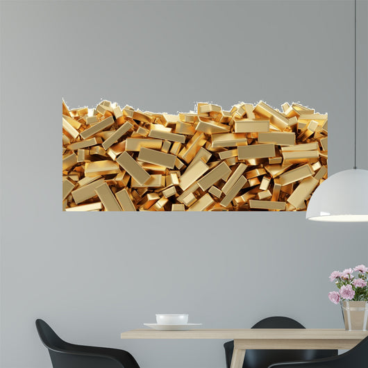 Golden Bars on white background with place for your tex 