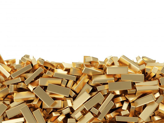 Golden Bars on white background with place for your tex 