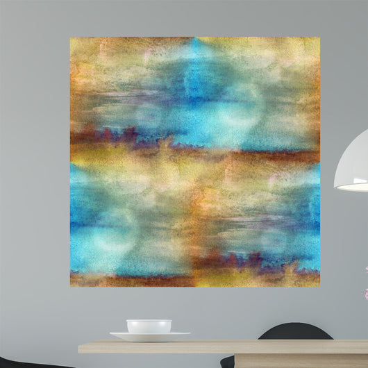Texture Watercolor Brown Blue Wall Decal
