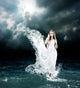 Mystic Goddess Stormy Sea Wall Decal