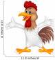 Cute Rooster Presenting Wall Decal