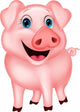 Cute Pig Cartoon Wall Decal