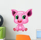 Cute Baby Pig Cartoon Wall Decal