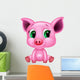 Cute Baby Pig Cartoon Wall Decal