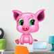 Cute Baby Pig Cartoon Wall Decal