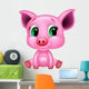Cute Baby Pig Cartoon Wall Decal