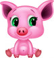 Cute Baby Pig Cartoon Wall Decal
