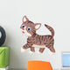 Cute cat cartoon walking Wall Decal