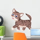 Cute cat cartoon walking Wall Decal