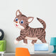 Cute cat cartoon walking Wall Decal