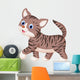 Cute cat cartoon walking Wall Decal