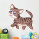 Cute cat cartoon walking Wall Decal