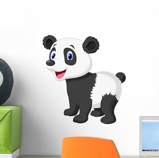 Cute Panda Bear Cartoon Wall Decal