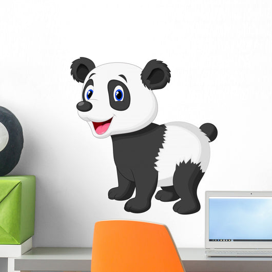 Cute Panda Bear Cartoon Wall Decal