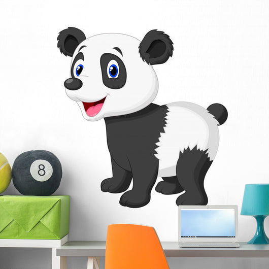 Cute Panda Bear Cartoon Wall Decal