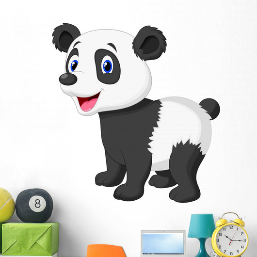 Cute Panda Bear Cartoon Wall Decal